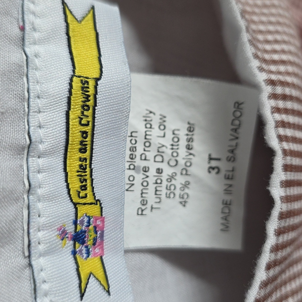 Castles And Crowns Brown Gingham Kids Dress Size 3T - Picture 5 of 5
